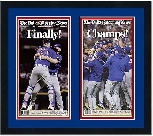Miniatura 1 de Marco de 12 x 22 pulgadas para dos periódicos (negro)  Tapete doble de fotos azul sobre rojo  Marco de fotos resistente a los rayos UV acrílico