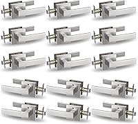 Vista 36 de USHTL01-SN-BK-6P - Manija cuadrada de privacidad para puerta de níquel cepillado sin llaves para dormitorio o baño, USHTL01-SN-BK-6P