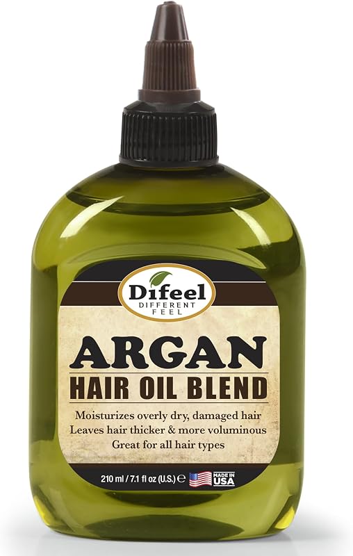 Difeel Argan Hair Oil Blend 7.1 Ounce - for Dry & Damaged Hair, Helps Improve Shine, Softness & Manageability, Lightweight Hair Treatment
