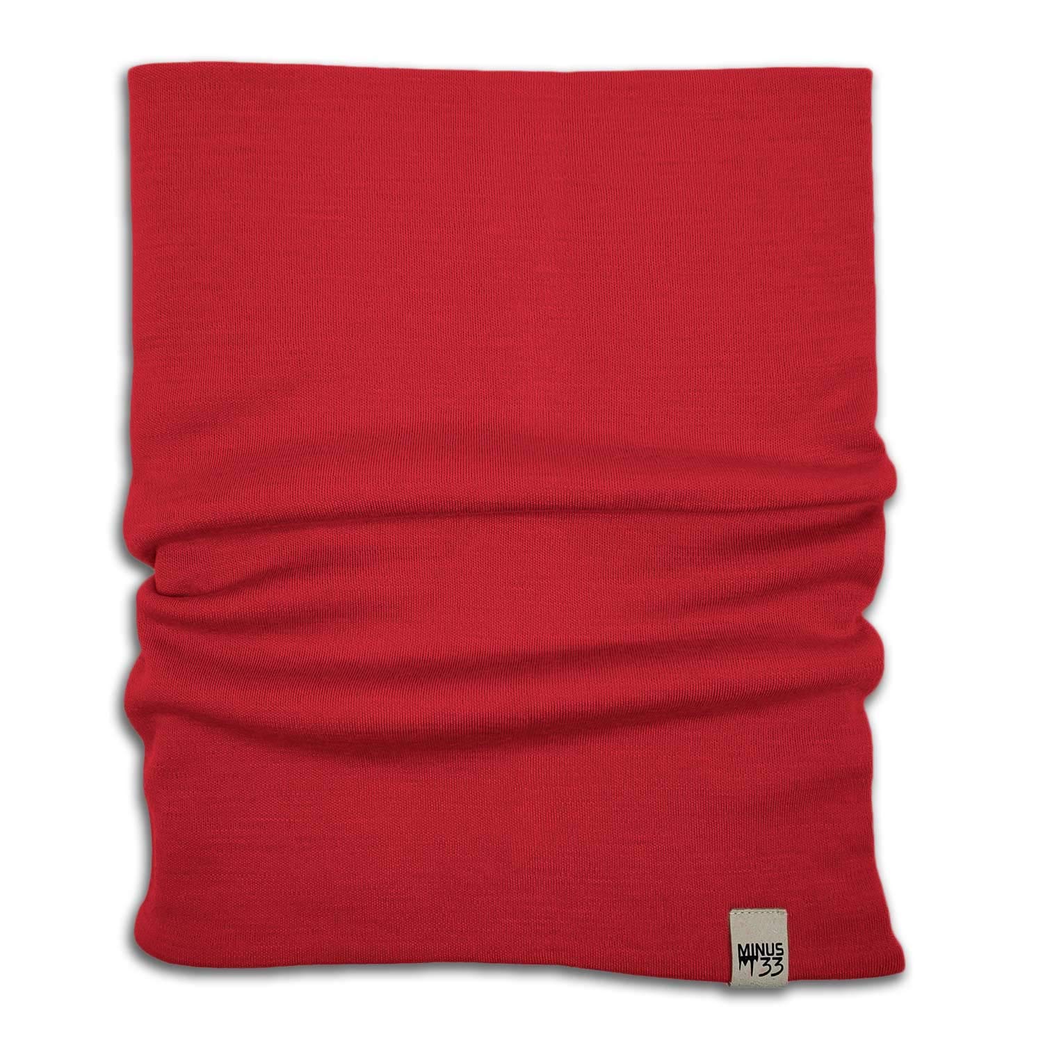 100% Merino Wool - Midweight Neck Gaiter - Skiing Neck Warmer - Winter Face Mask - Multipurpose Headwear - True Red - Moisture Wicking Neck Wear