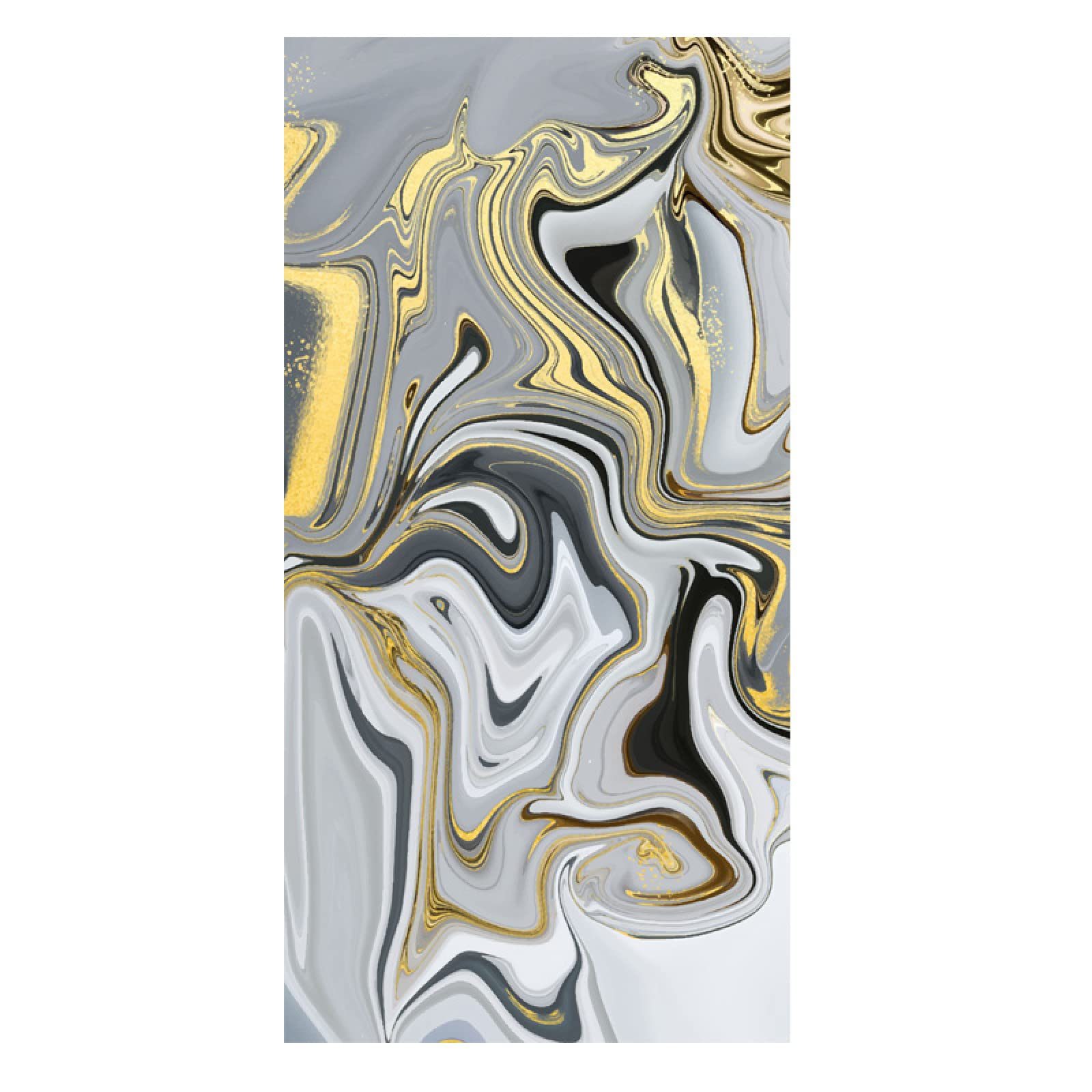 Fensterfolie 3D Schwarz Gelbes Zusammenfassung Privatsphäre Fensteraufkleber kein Kleber, Gute Privatsphäre Schutz, Fensterabdeckung Buntglasfolie, für Badezimmer, Küche und Konferenzräume 90x200 cm