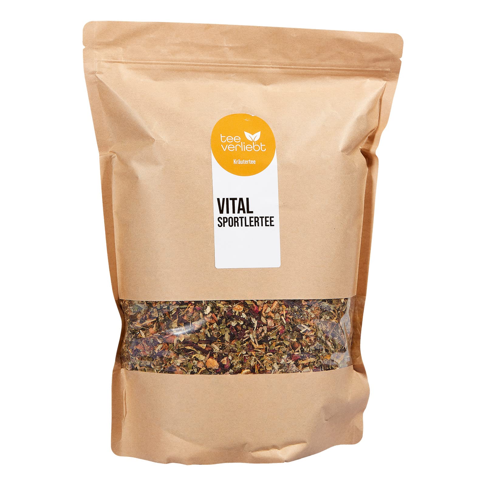 FRUTEG Herbal Mix Vital Deportes Té 1000 g | Templo herbal suelto | Estimulando y vigorizante - Cafeína libre | Aromático con manzana Anis Brombole Finojo naranja Menta | 1 kilogramo