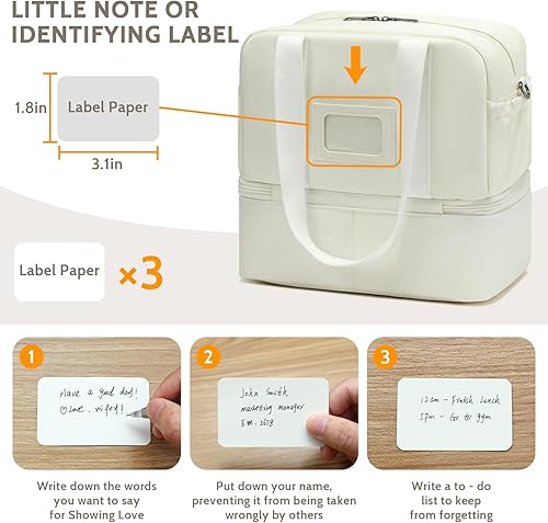 Miniatura 7 de Bolsas de almuerzo aisladas para mujeres y hombres, lonchera aislada de doble cubierta, bolsa térmica reutilizable a prueba de fugas, kit de