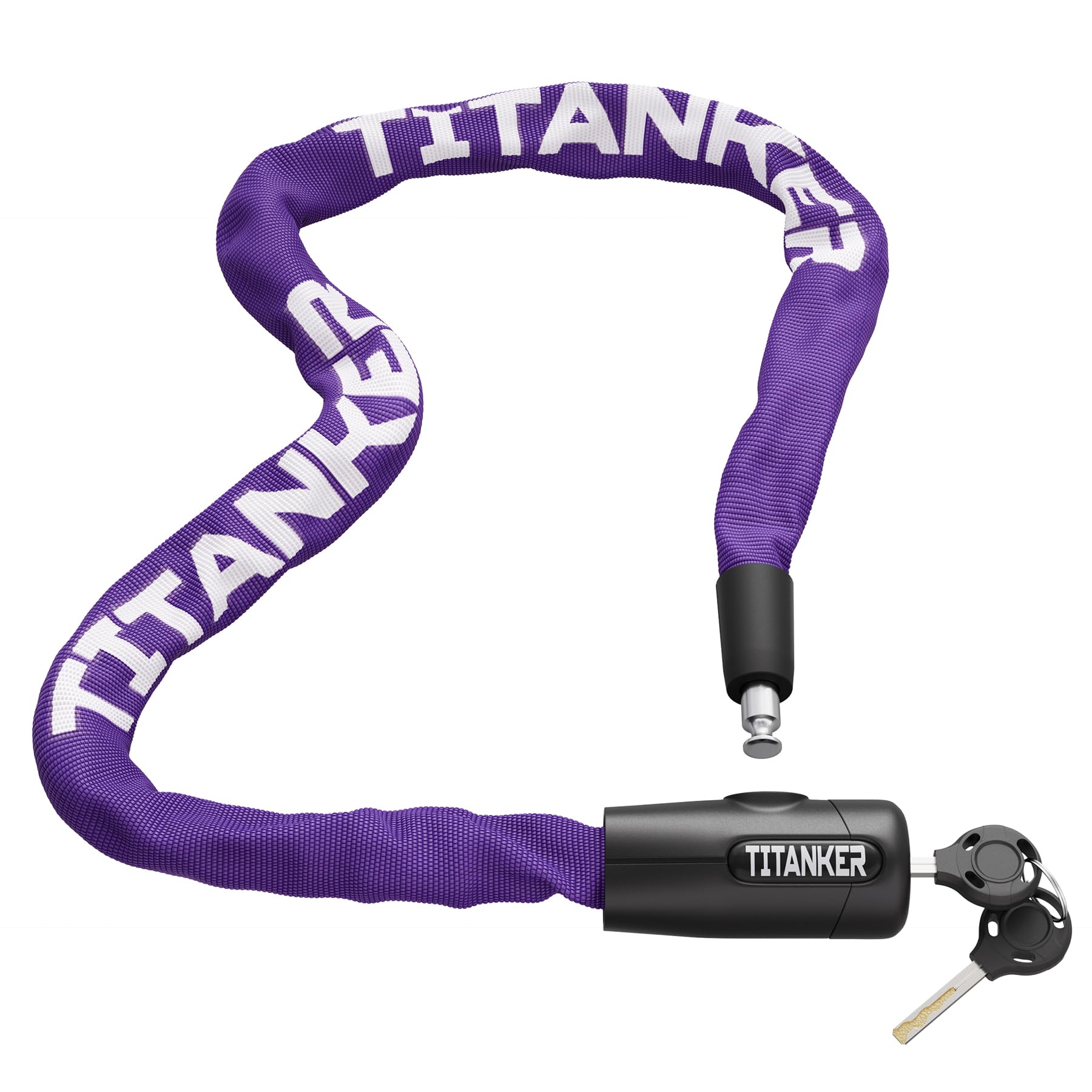 Titanker Bike Chain Lock with Keys, 3.3 Feet Security Heavy Duty Anti-Theft Bicycle Chain Locks for Bike, Motorcycle, Bicycle, Door, Gate, Fence, Grill (6mm, 8mm, 10mm Thick Chain)