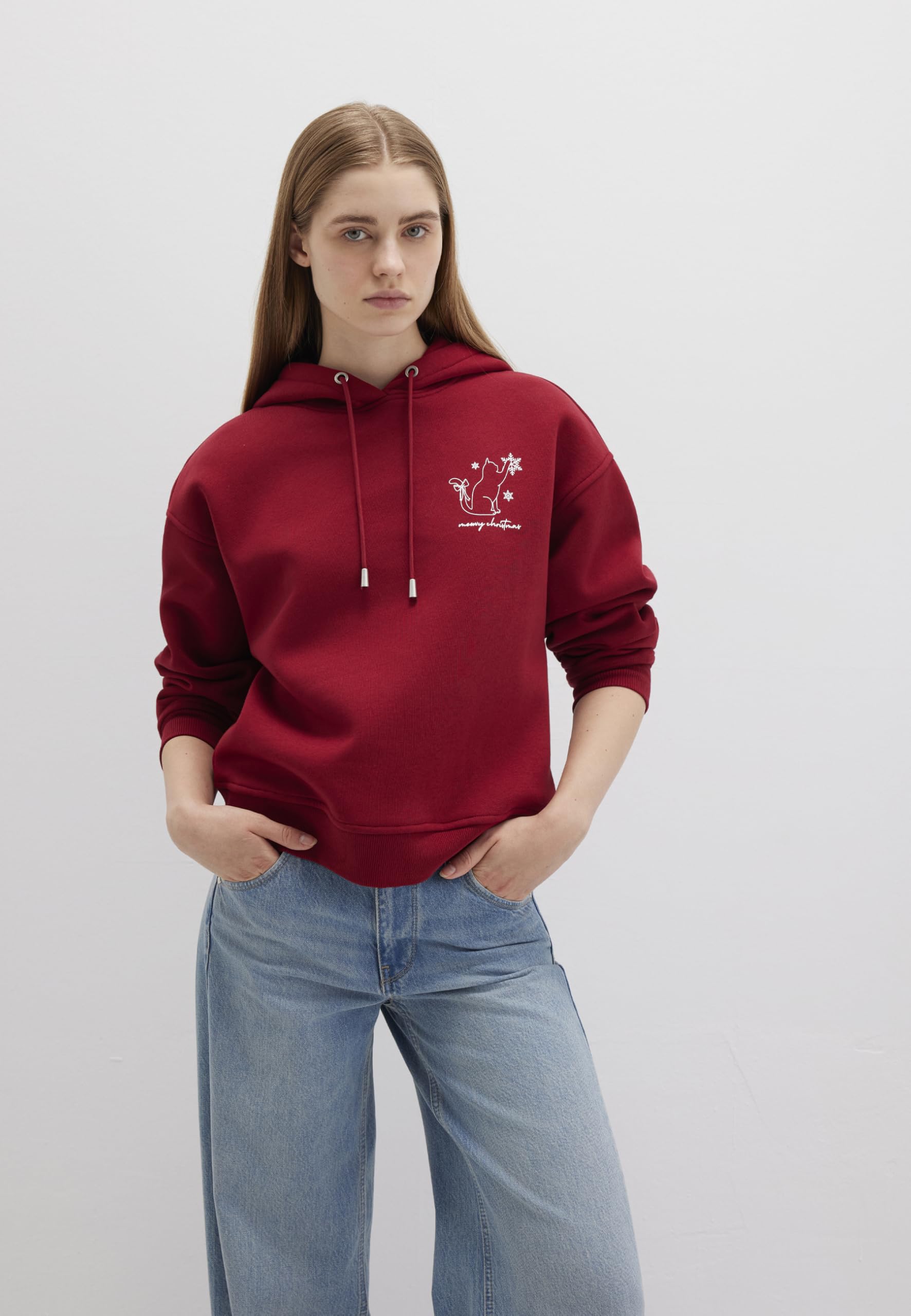 Mavi Damen Pullover Regular Hooded Sweatshirt Hoodie Basic