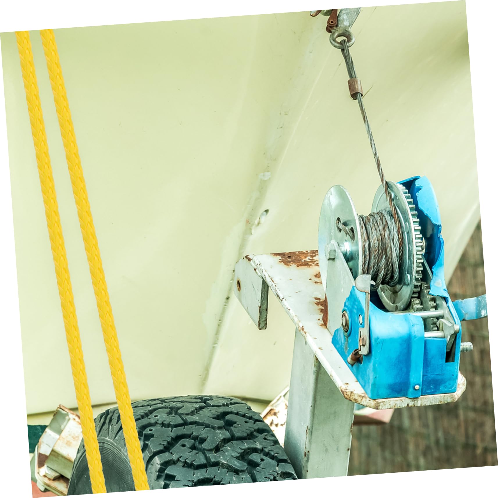 SUPVOX Corda da Traino per Auto in Nylon Giallo Resistente e Robusta Acciaio Inossidabile, per Rimorchio e Veicoli Pesanti,