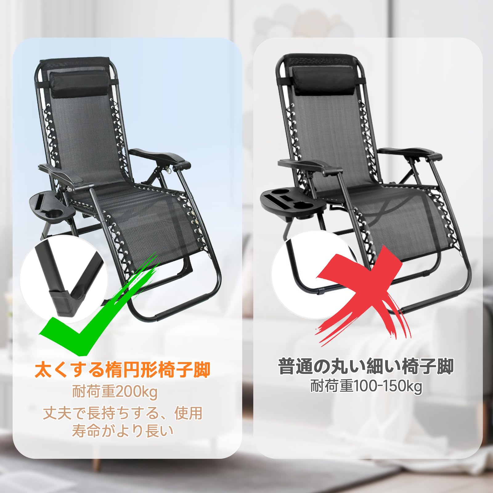 Amazon.co.jp: zmayastar リクライニングチェア 折りたたみ