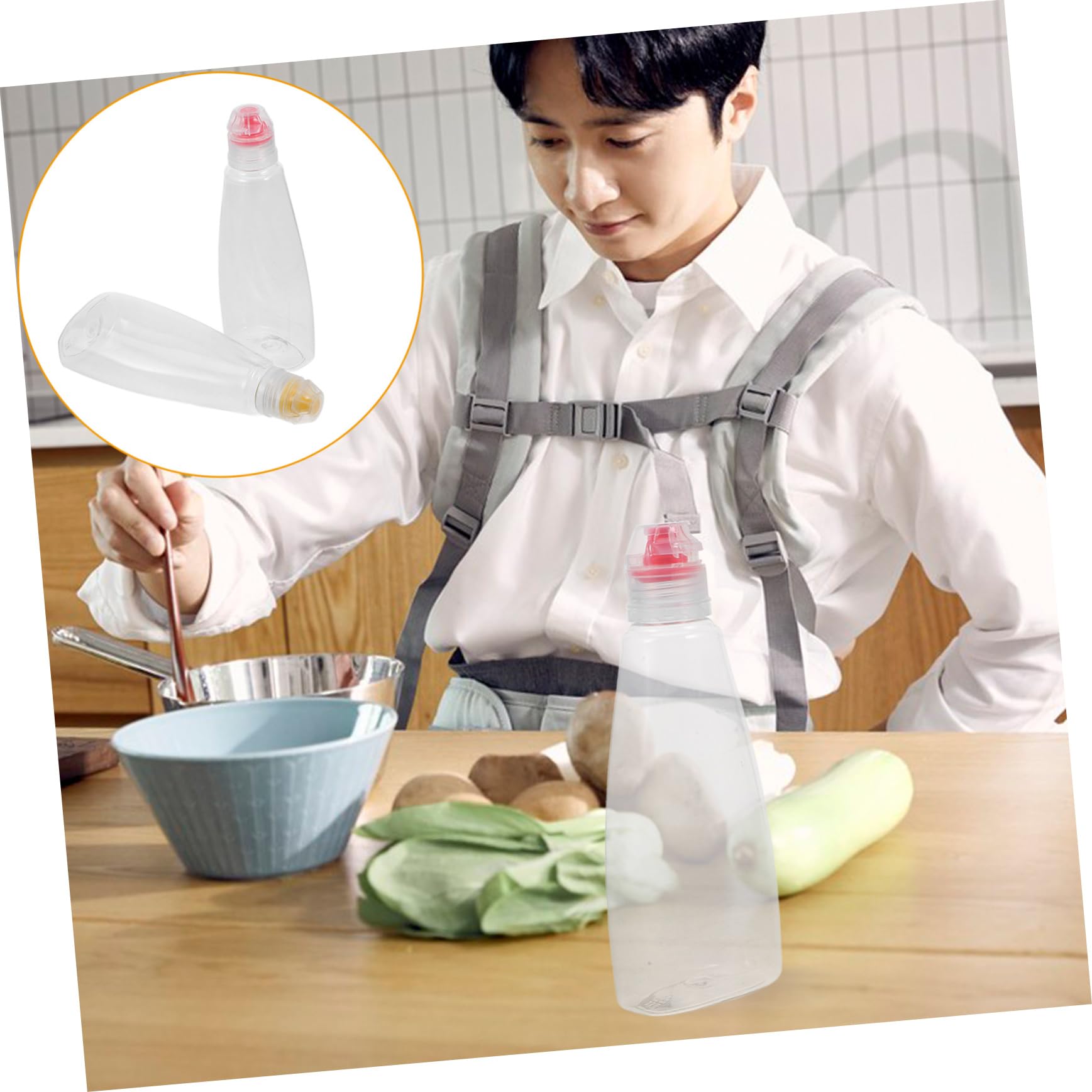 STOBAZA 4sets Compact Condiment Bottles Small Squeeze Bottles for Sauces Travel Condiments 4pcs*4