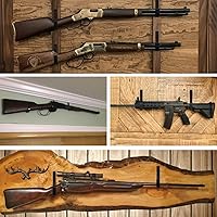 Vista 6 de Poskad Soporte de pared para pistola, ganchos horizontales para rifle para cualquier rifles, escopetas y arco de tiro con arco, acero resistente