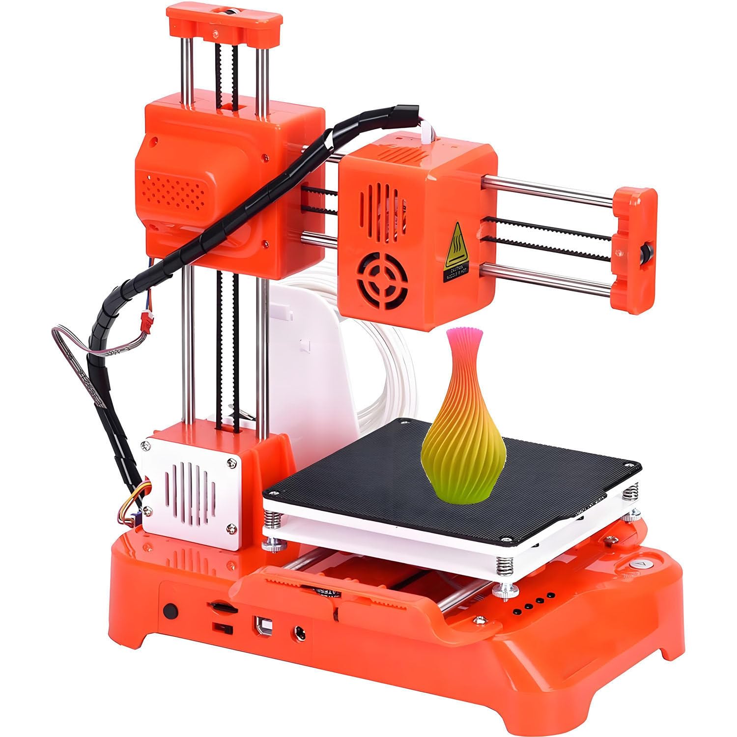 Stampante 3D per principianti con piastra magnetica e impostazione senza livellamento, include filamento e accessori per uso didattico