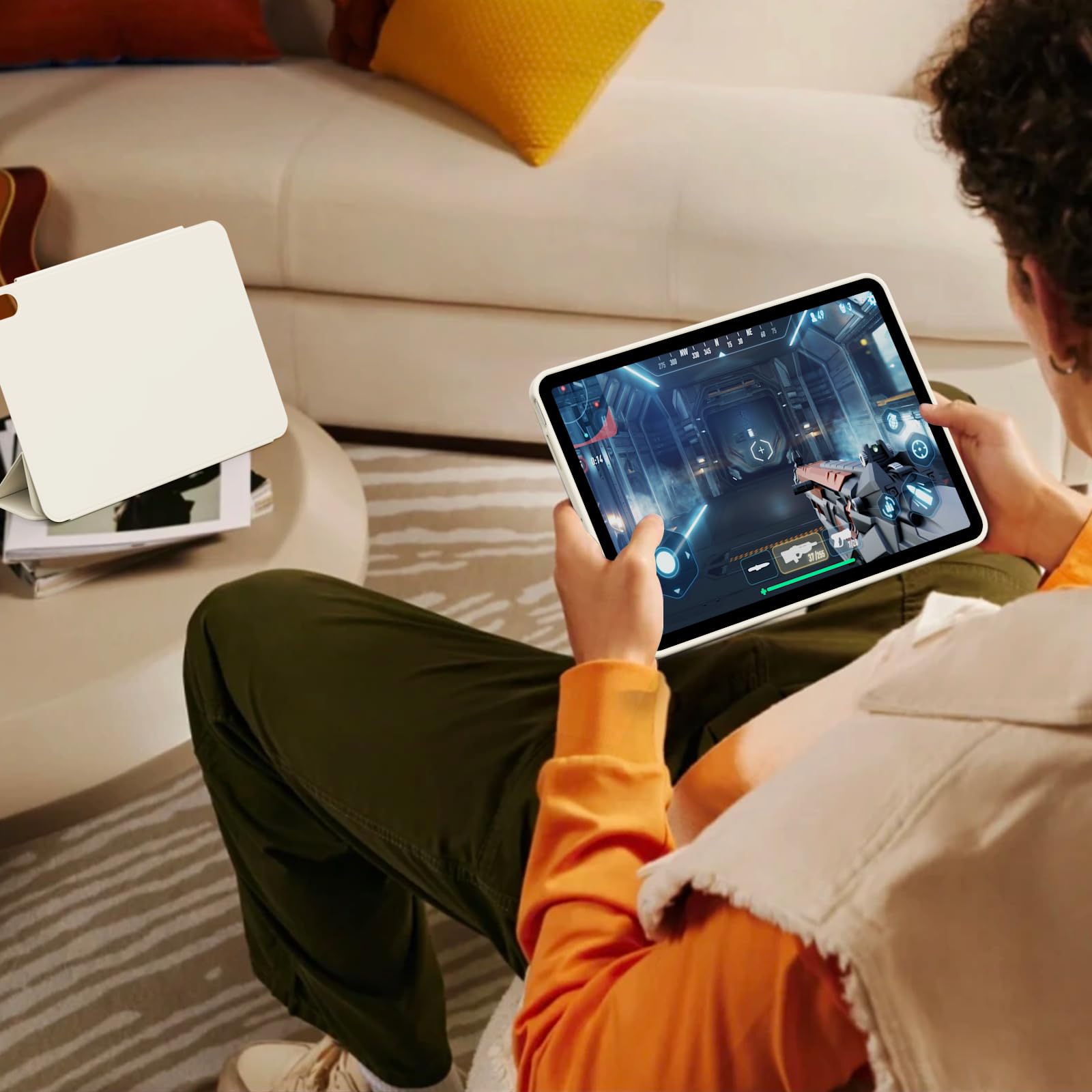 Transparente Schutzhülle für iPad A16 11. Generation 27,9 cm (11 Zoll) 2025 & iPad 10. Generation 2022, abnehmbare, magnetische, rotierende, transparente harte Rückseite aus Polycarbonat