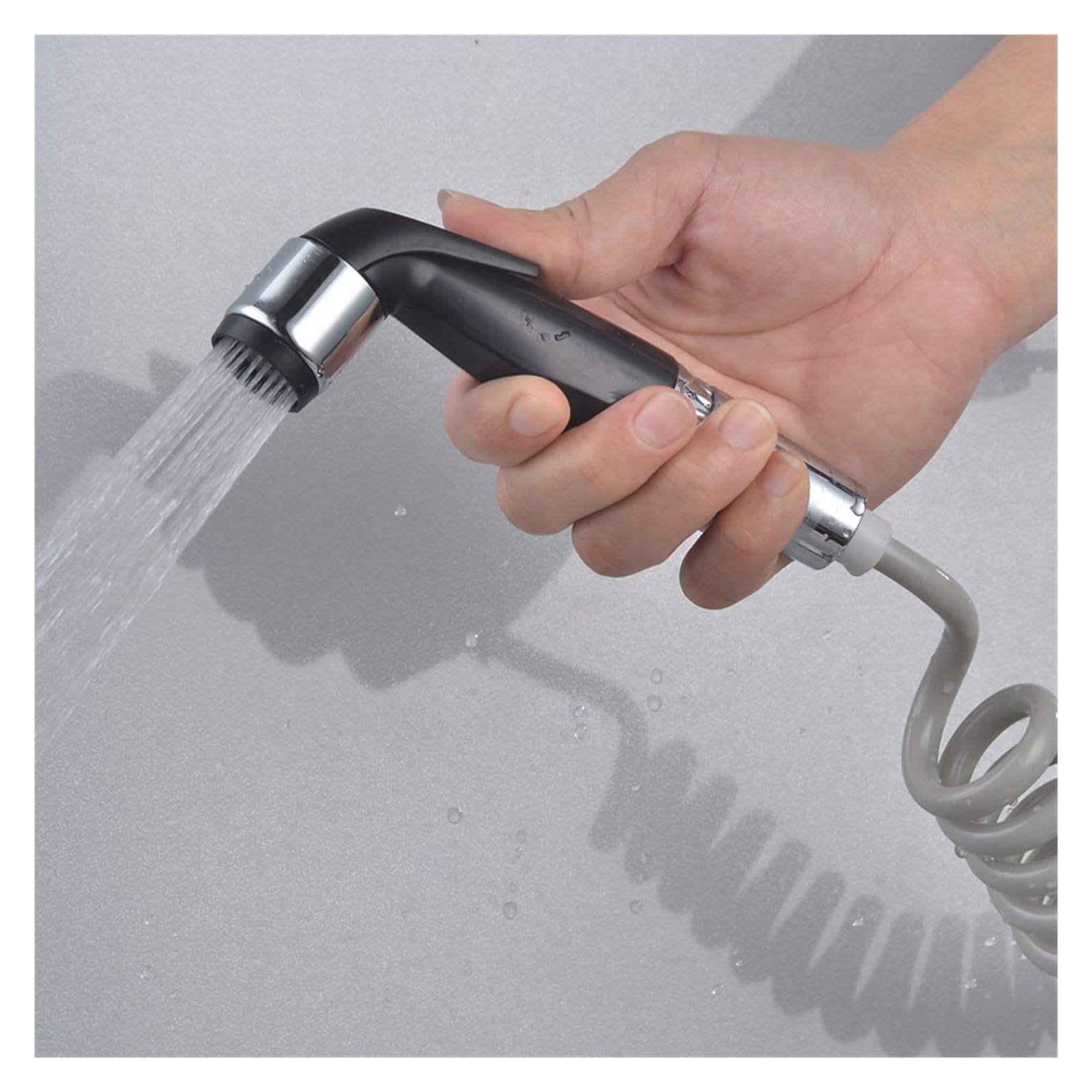 Pistola pulverizadora con manguera Boquilla, Rociador de bidé, cabezal ducha mano flujo ajustable, orificio único, alta presión, varios tamaños(Head-Hose)