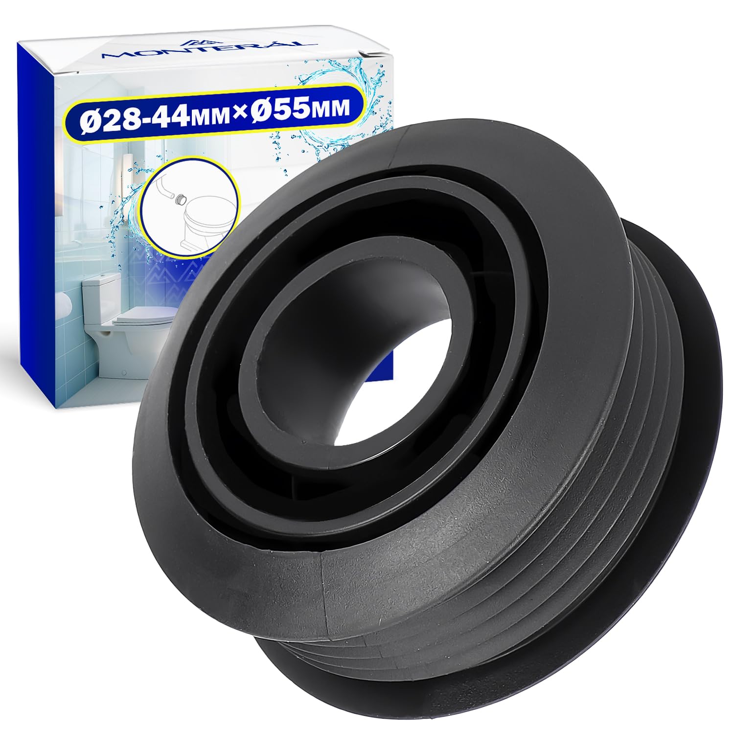 Connector Ø28-44 mm Ø55mm for Connecting Toilet to Flush Pipe - MONTERAL