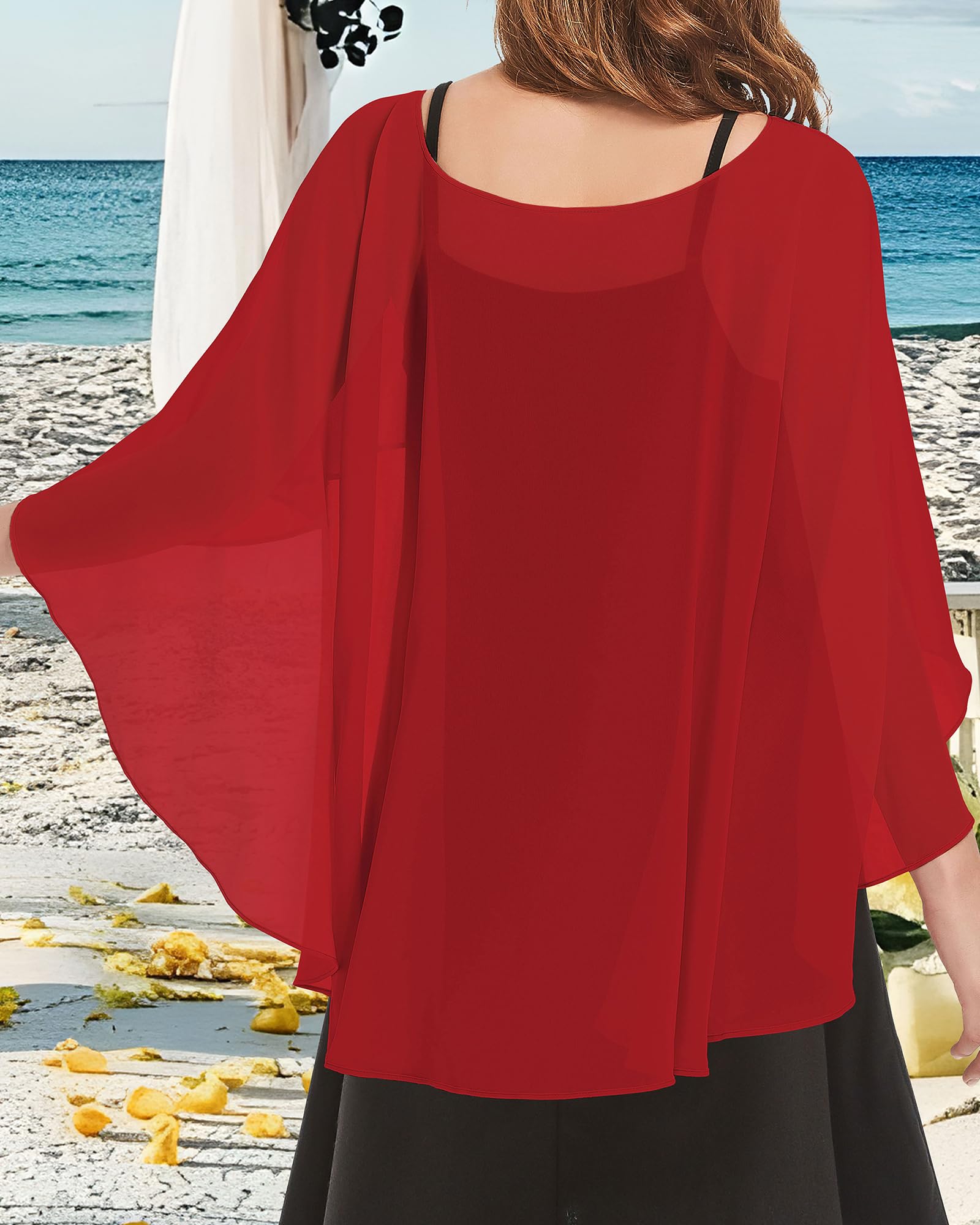 Damas Gasa Cape Bufandas para Vestidos de Novia Elegantes Capelets de Banquete