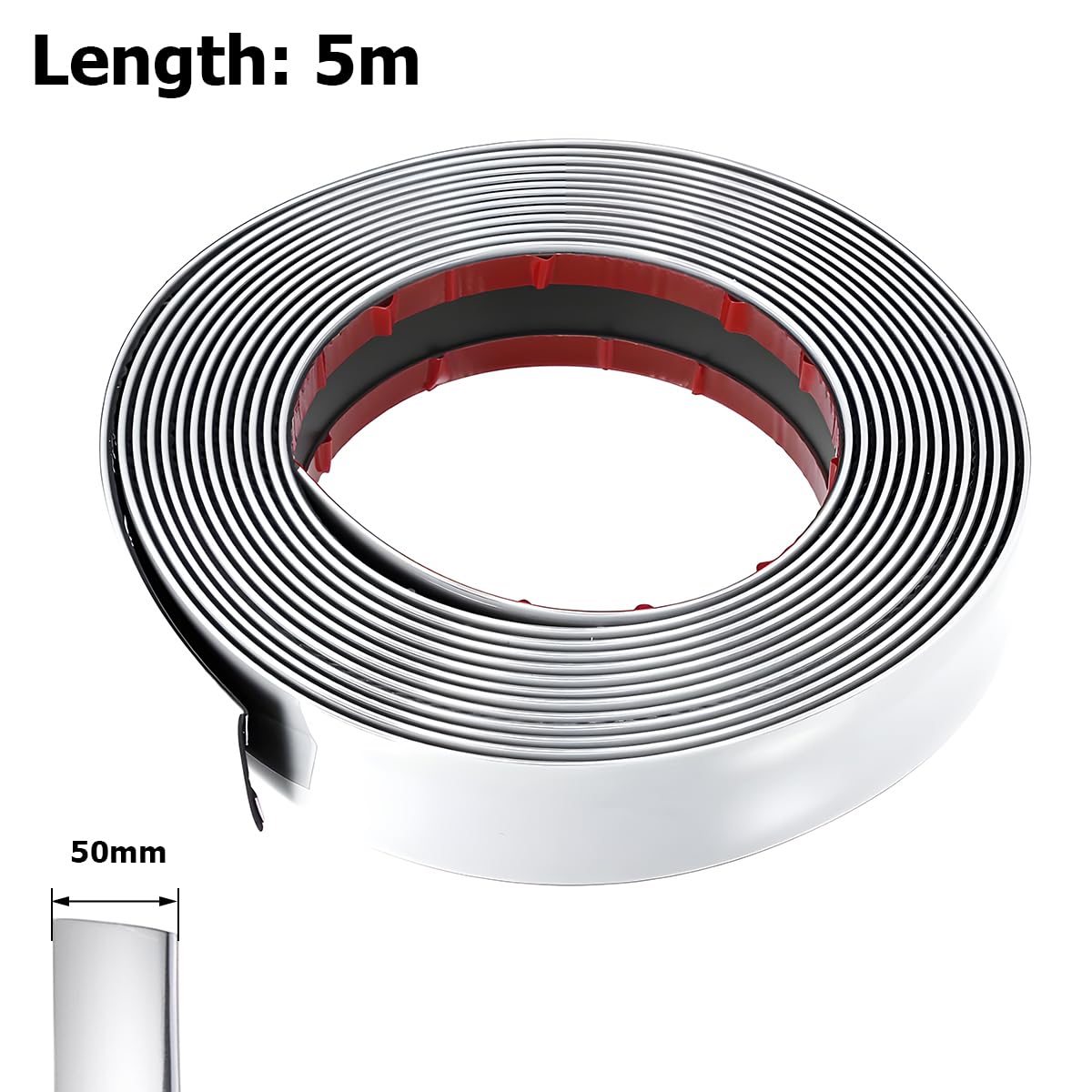 JNNJ Striscia Decorativa Cromata per Auto, Protettore Universale Chrome Decorazione Striscia Del Bordo Della Porta, Striscia Cromata Flessibile per Auto, Modanature Cromate Dell'automobile(Argento)