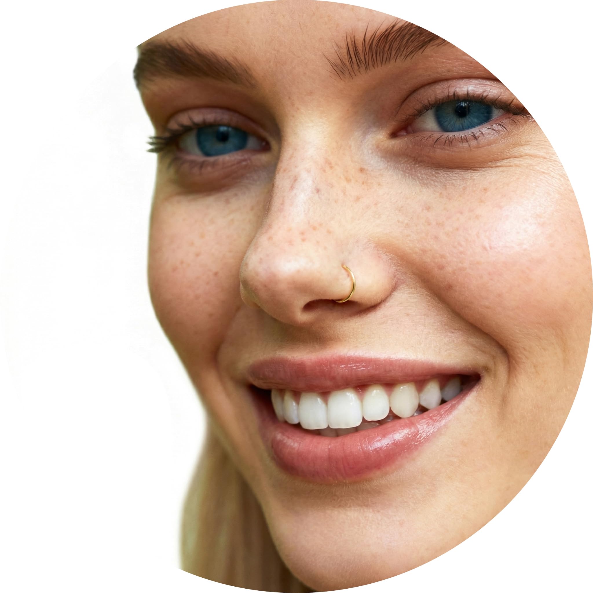 14k Gold Nose Ring - Handmade 7mm 18G Gold Nose Hoop - Lightweight Gold Nose Jewelry