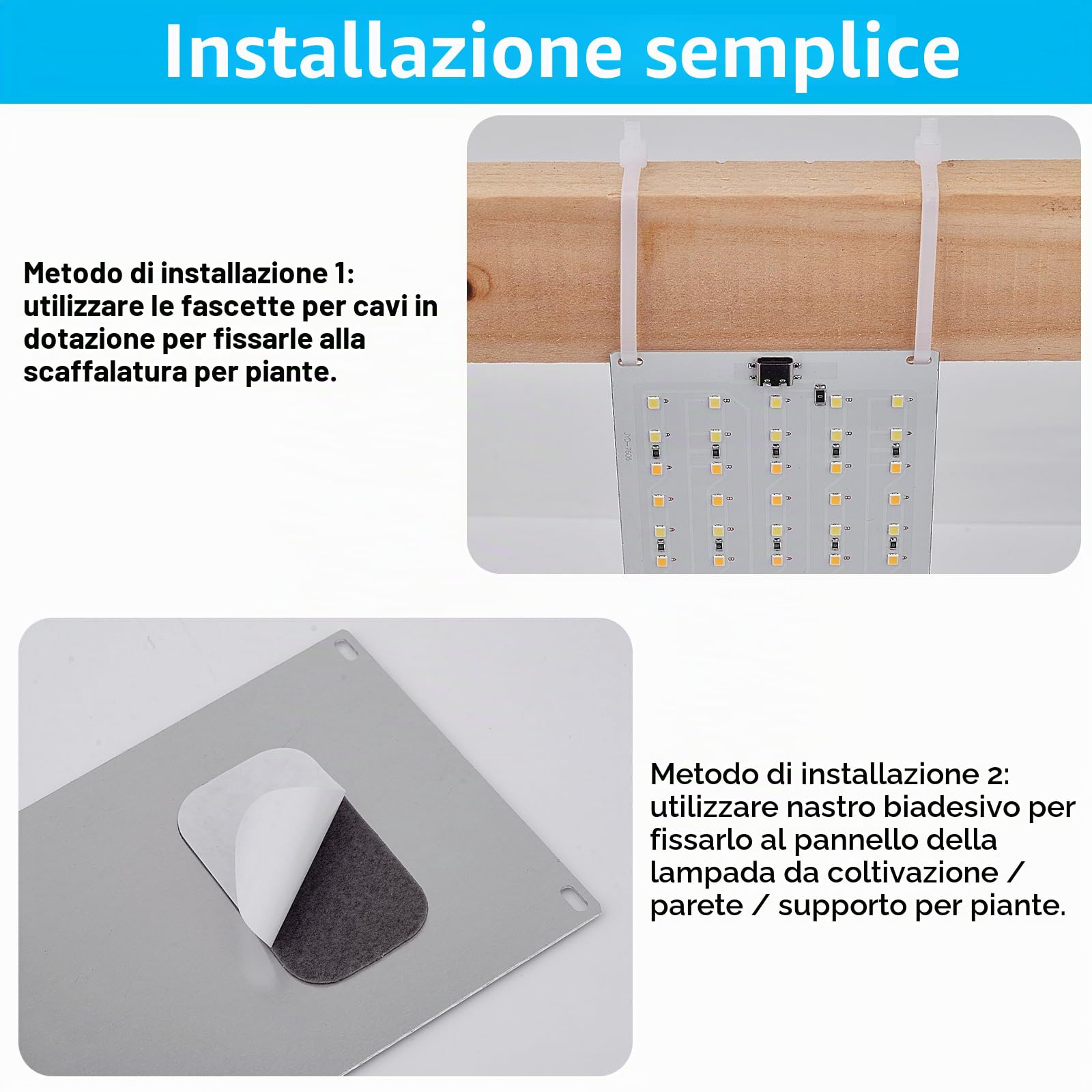 FIVAVA LED Luce per Piante da Interno Spettro Completo, 135 LEDs x 4pcs Lampada per Piante, Grow Light Ldeale per Piante da Interno, Iampada Piante con Timer 3/9/12 Ore, 10 Luminosità