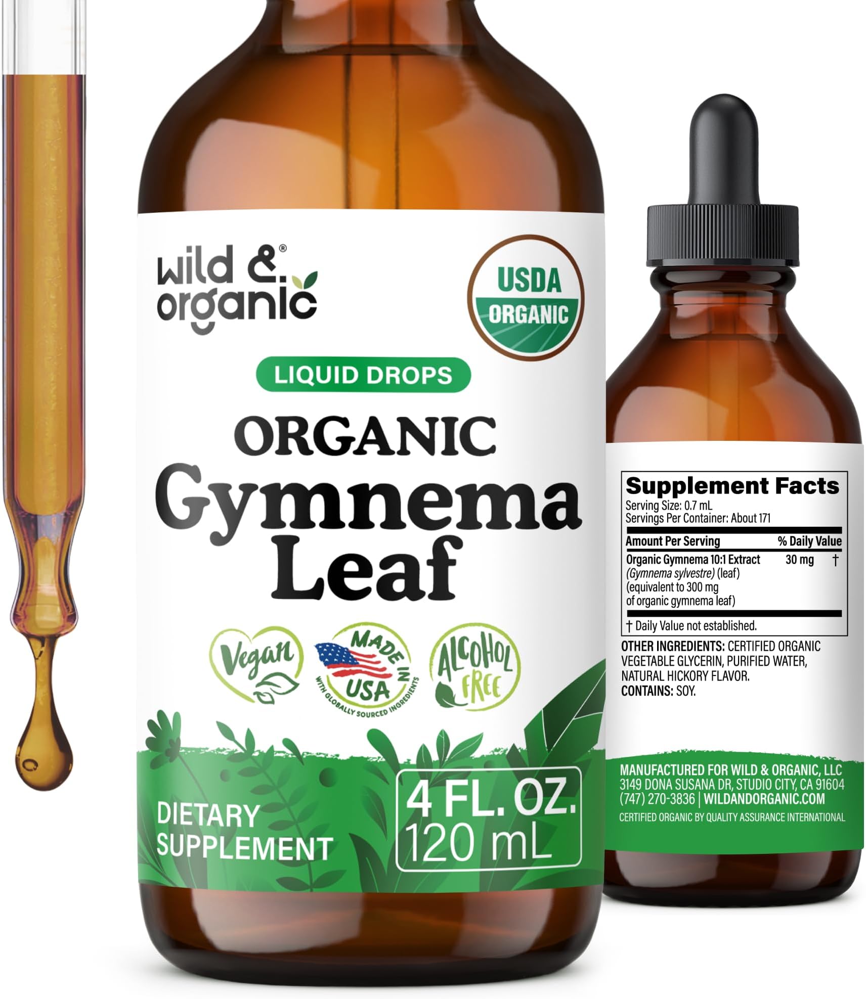 USDA Organic Gymnema Sylvestre Extract Drops - 4 oz