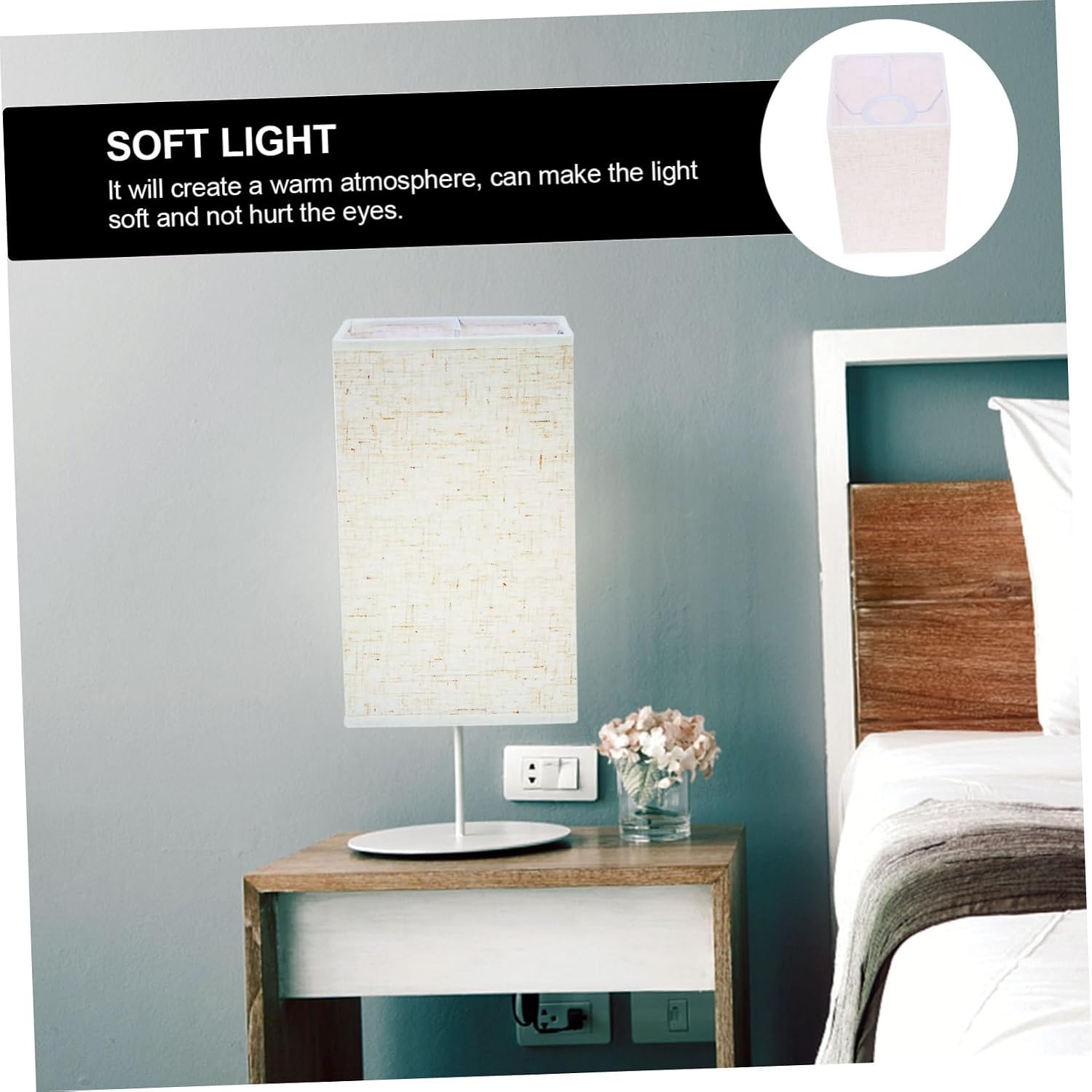 Gadpiparty Square Cloth Lamp Shade Creative Light Cover for Wall Floor and Ceiling Lamps Elegant Design Ash Material for Use