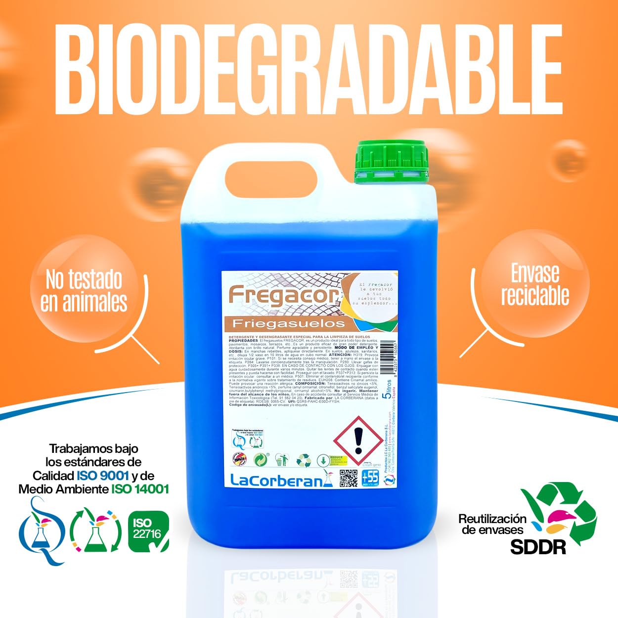 Fregasuelos Profesional | Productos de Limpieza 5L | Pack de 6 | Limpiasuelos Industrial Perfumado · Alto Poder Detergente · Brillo Natural · Ideal Hostelería y Comercios