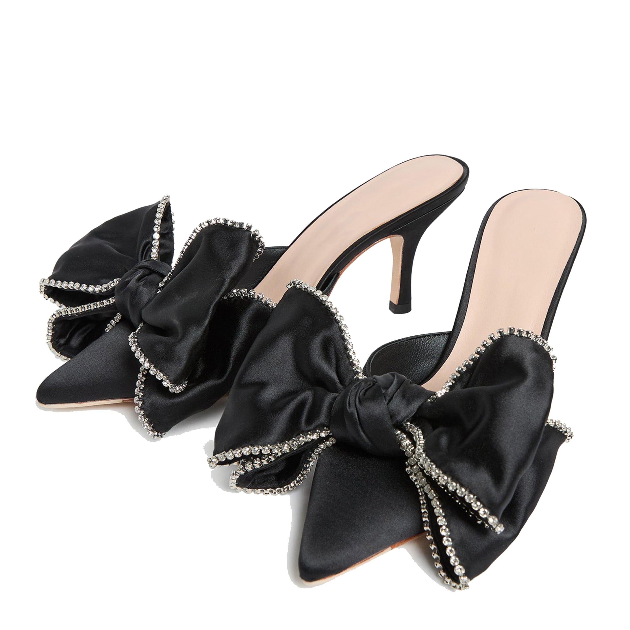 epiluta Pointed Heels for Women Fashionable Bows Mules with Comfortable Pull-On Design Ideal for Office Party or Date Night