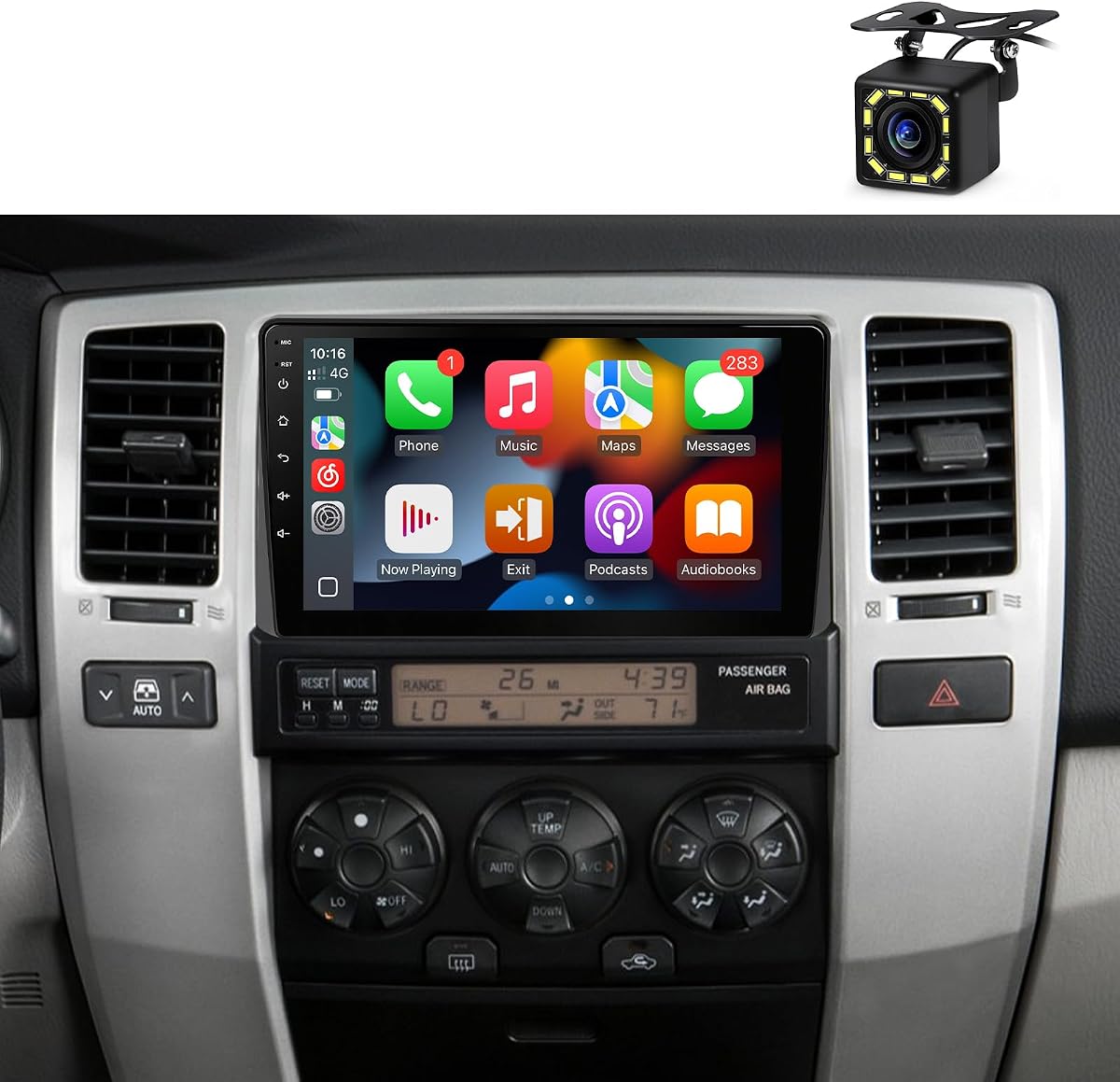 Estéreo de coche Linux para (versión no J.B.L) Toyota 4Runner 2003-2009 Radio mejorada, pantalla táctil IPS de 9 pulgadas para 4Runner con CarPlay/Android Auto/Bluetooth//SWC/cámara de respaldo