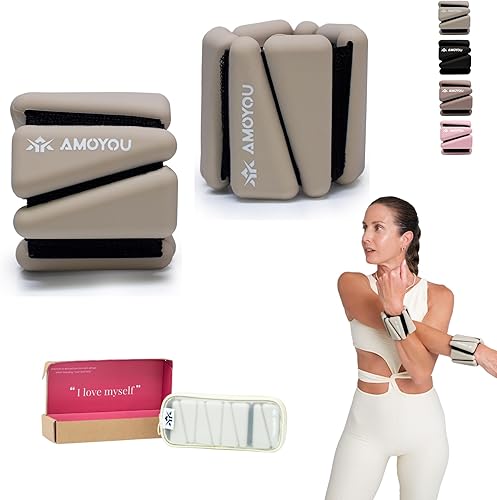 AMOYOU Wrist & Ankle Weights for Women – 2 lb Ankle Weights (Set of 2, 1 lb Each) | Arm Weights for Women | Leg Weights for Walking, Yoga, Cardio &