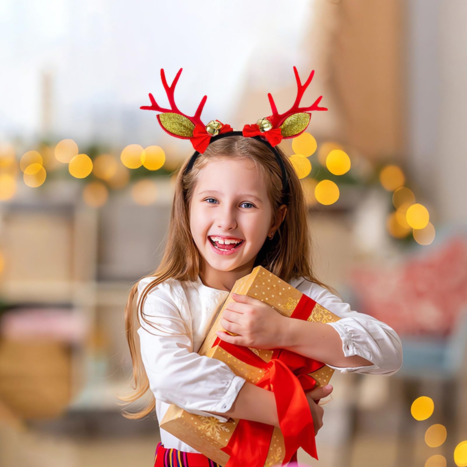 Fascia Per Capelli Natalizia Con Corna Di Renna – Morbida E Carina – Regalo Di Natale Per Donne E Ragazze - 4