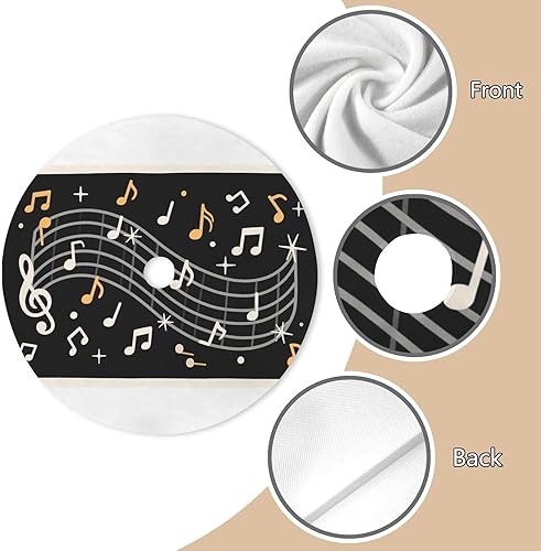 Miniatura 4 de Christmas Tree Skirt 48 Inch Retro Musical Note Xmas Winter Holiday Party Tree Mat for Indoor Outdoor Merry Christmas Holiday Party Decor