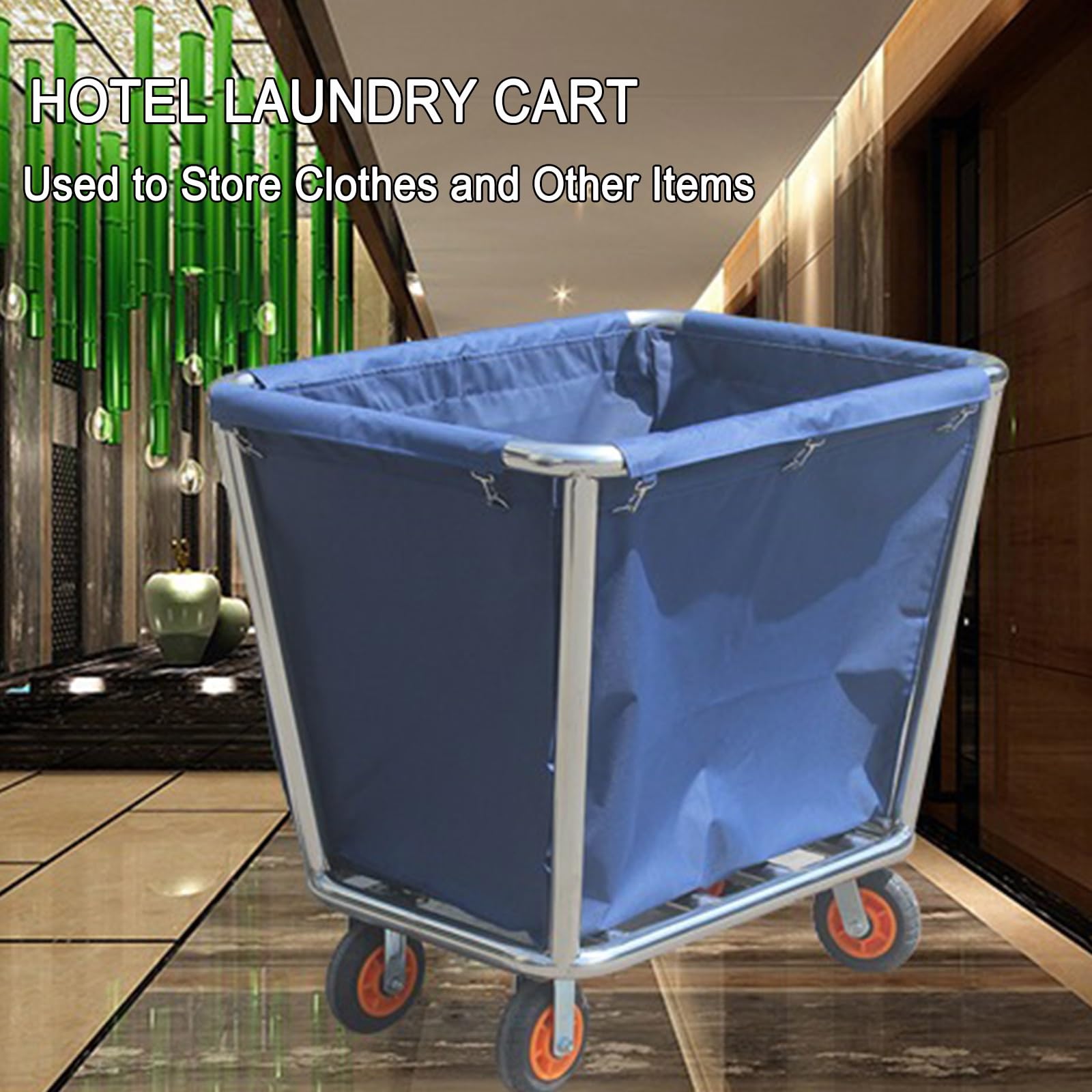 Cesta de lavandería resistente con ruedas, capacidad de 200 kg, bolsa interior extraíble, ideal para uso doméstico e industrial, color marrón, solución de limpieza duradera