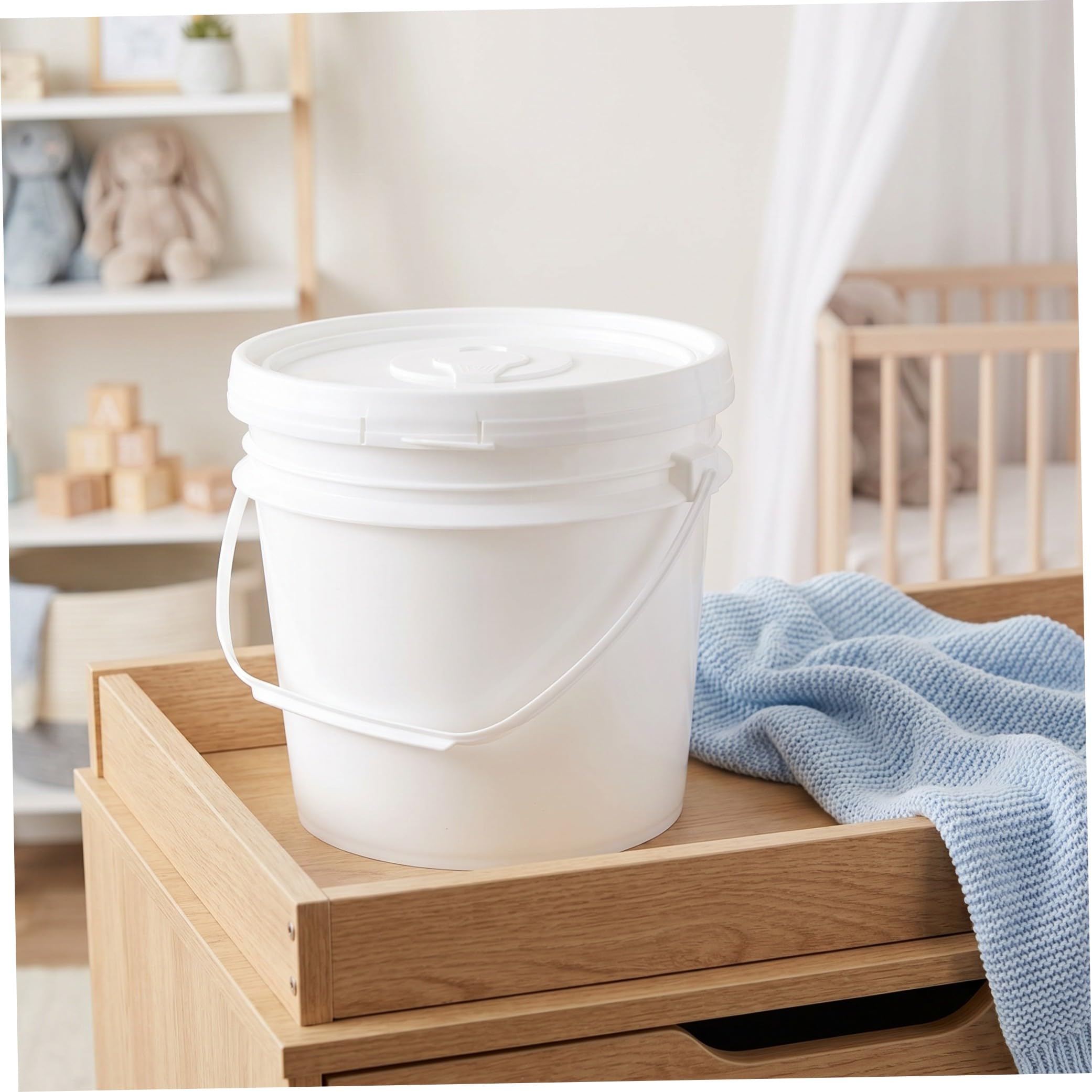 Yardwe 2 Pièces Boîte à Lingettes pour Bébé en Plastique Blanc, Capacité 10l, Étanchéité Renforcée, Rechargeable, Maison Voyages