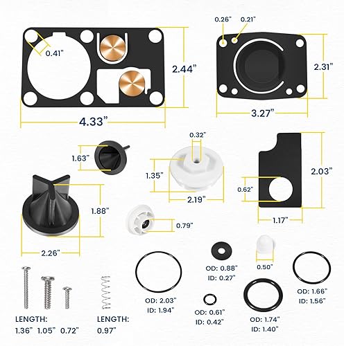 Vista 14 de Kit de servicio de inodoro manual marino Jabsco 29045-3000 para inodoro de la serie 29090-3 y 29120-3 (2008 y superiores)