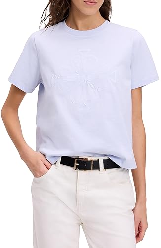 Kate Spade New York Womens Embroidered Spade Flower Logo Tee