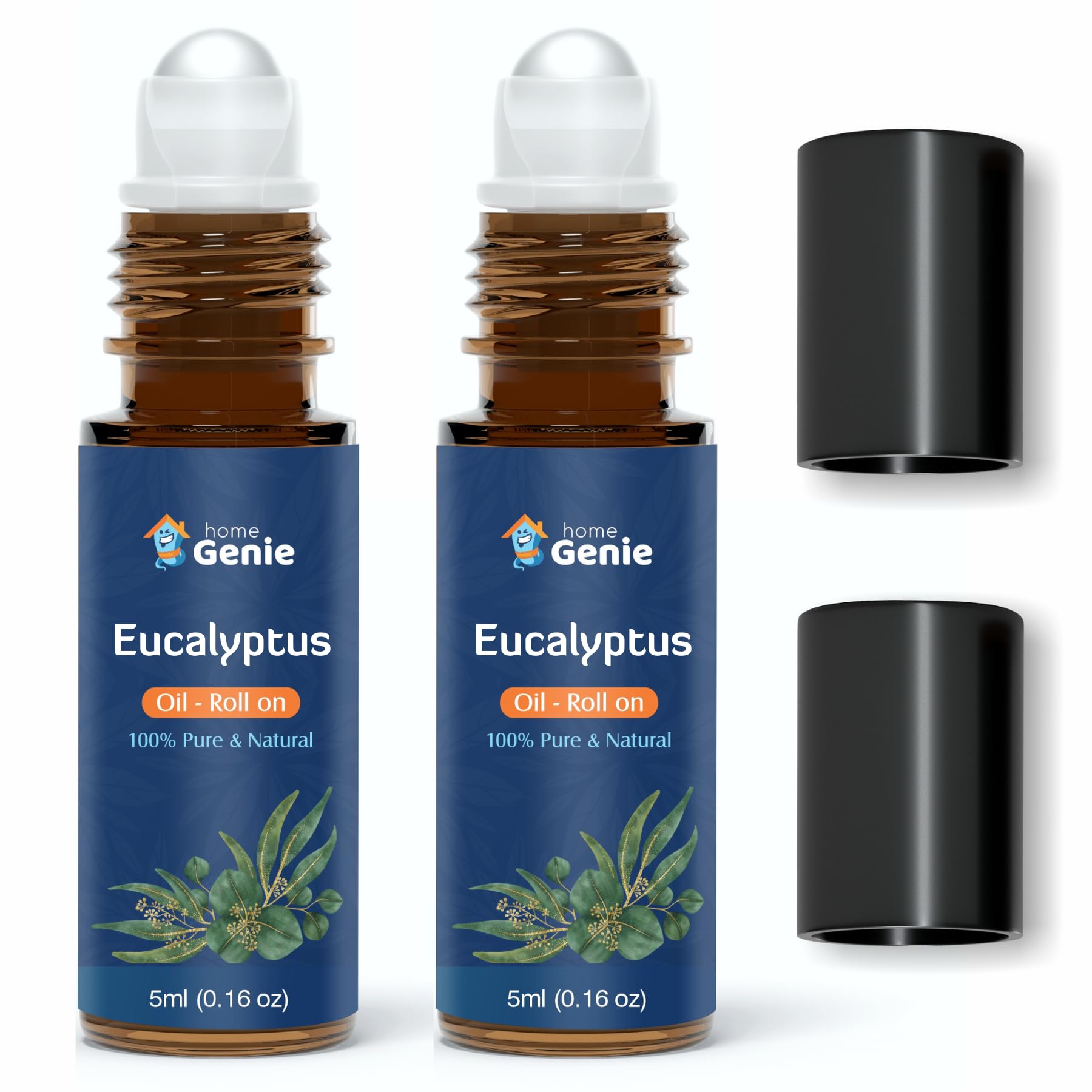 Home Genie Pure & Natural Eucalyptus Essential Oil Roll on - 5ml Pack of 2