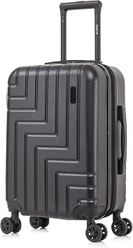 DUKAP ZAHAV 20-Inch Carry-On Hardside Spinner Luggage Durable Zipper Black