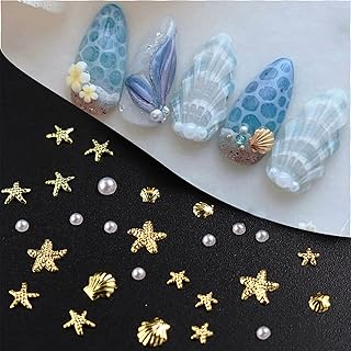 Ocean Themed Nail Charms - Homiladi 600Pcs Ocean Nail Pearls | 3D Nail A...