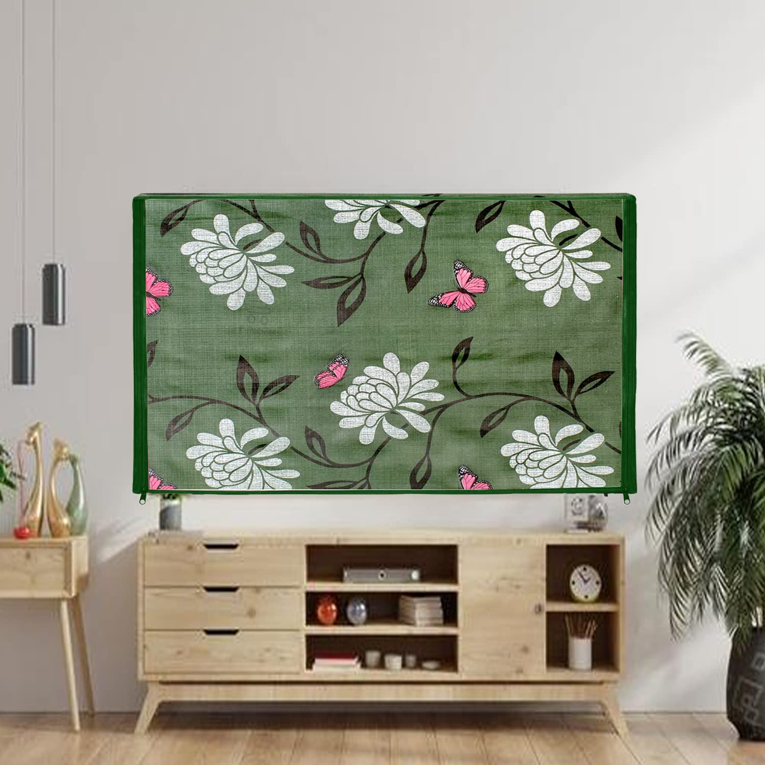 E-Retailer® Transparent LCD/LED T.V Protector Cover with Zipper Enclosure for 32 Inch Suitable for All Major Brand & Model (Color-Green, Size-29x3x19 Inches)