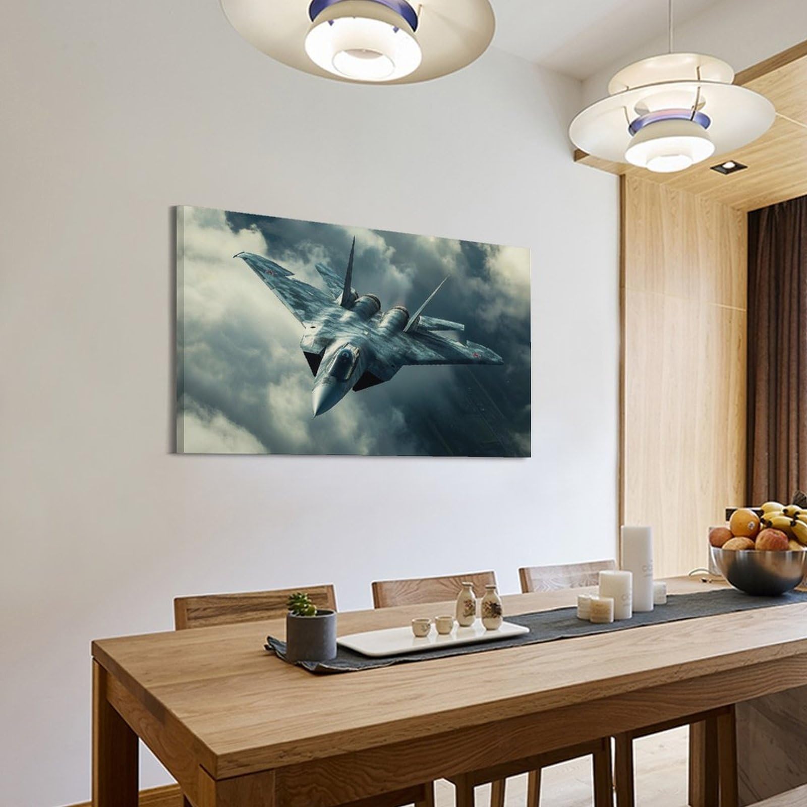 XHBKJA Su-57 Performing Agile Manöver, russisches Camouflage-Muster, zeigt Superma-Poster, Leinwand, Wandkunst, minimalistisches, modernes Wandbild, dekoratives Gemälde, hängende Kunstwerk, 40 x 60 cm