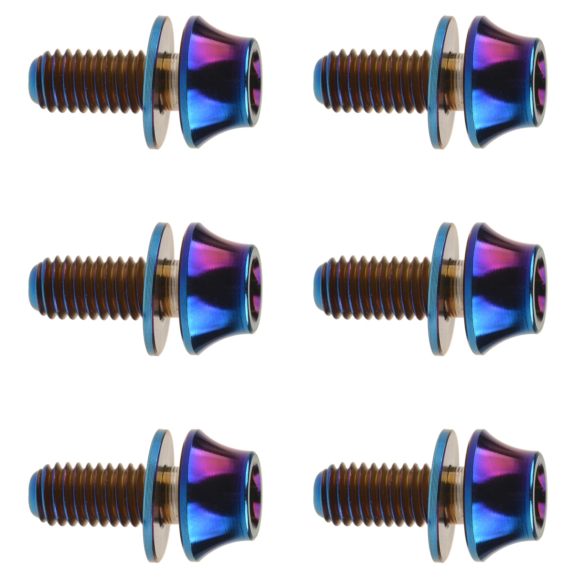 Boulon en Titane M5x12mm premium avec rondelle de vélo finition Burn Blue