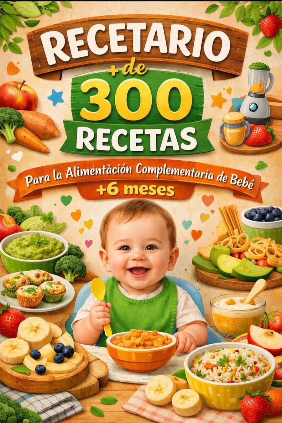 +300 Recetas para Bebés desde los 6 Meses: Guía Completa de Alimentación Complementaria: Recetas fáciles para nutrir a tu bebé paso a paso, sin ... ... ingredientes accesibles (Spanish Edition)