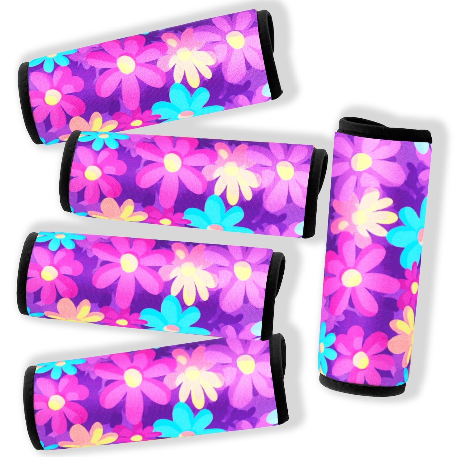 Gowraps 5 Pack Neoprene Luggage Handle Wraps for Suitcase Travel Luggage Tags/Identifiers/Marker/Grips