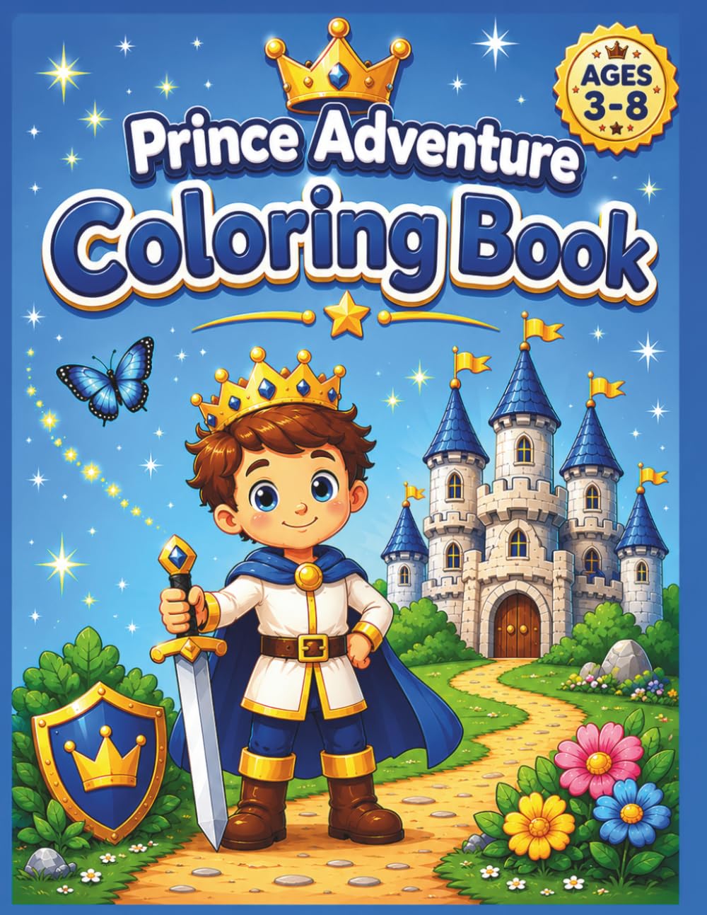 Prince Adventure Coloring Book: Fun and Easy Coloring Pages for Kids Ages 3–8 | Brave Princes, Castles, Dragons, Knights & Magical Adventures