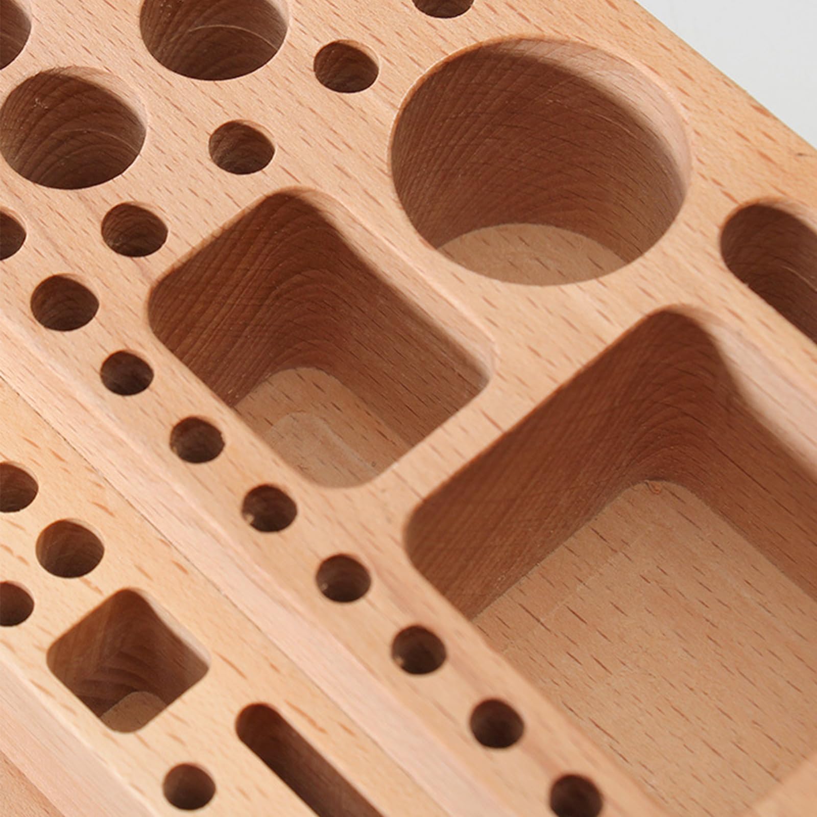 COOLHOOD Estante de herramientas de madera resistente, solución de almacenamiento portátil para herramientas de trabajo de cuero y suministros de manualidades, solución de almacenamiento de