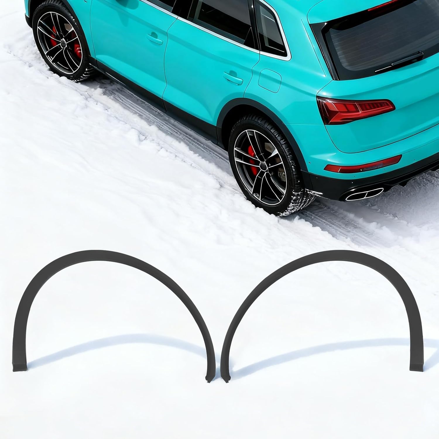Rear Left & Right Wheel Arch Trim Set fit for 2018-2024 Audi Q5 SQ5 Q5 Sportback, Pair Rear Fender Flares, 80A853817AGRU 80A853818AGRU