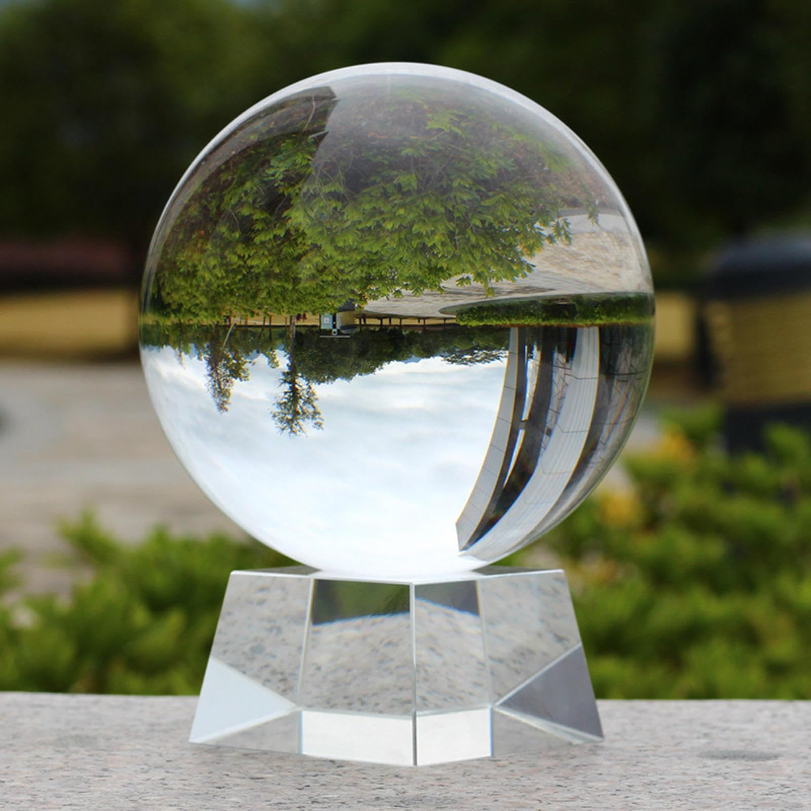 Grande Sfera di Cristallo Trasparente Feng Shui Ball for attrarre ricchezza e Fortuna Decorazione della casa di Città Soggiorno Ufficio(A,13cm)