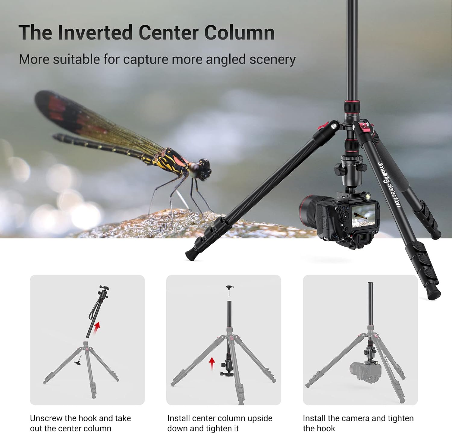 SmallRig Selection Lightweight 78" Aluminum Camera Tripod Monopod, Foldable DSLR Tripod for Travel, w/ 360 Degree Ball Head Quick Release Plate, Max. Payload 33lb, Adjustable Height from 18.5" to 78" : Electronics