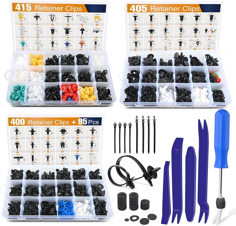 Kit de presilhas automotivas GOOACC GRC-410 com 56 tamanhos, removedores e abraçadeiras reutilizáveis – 1315 peças