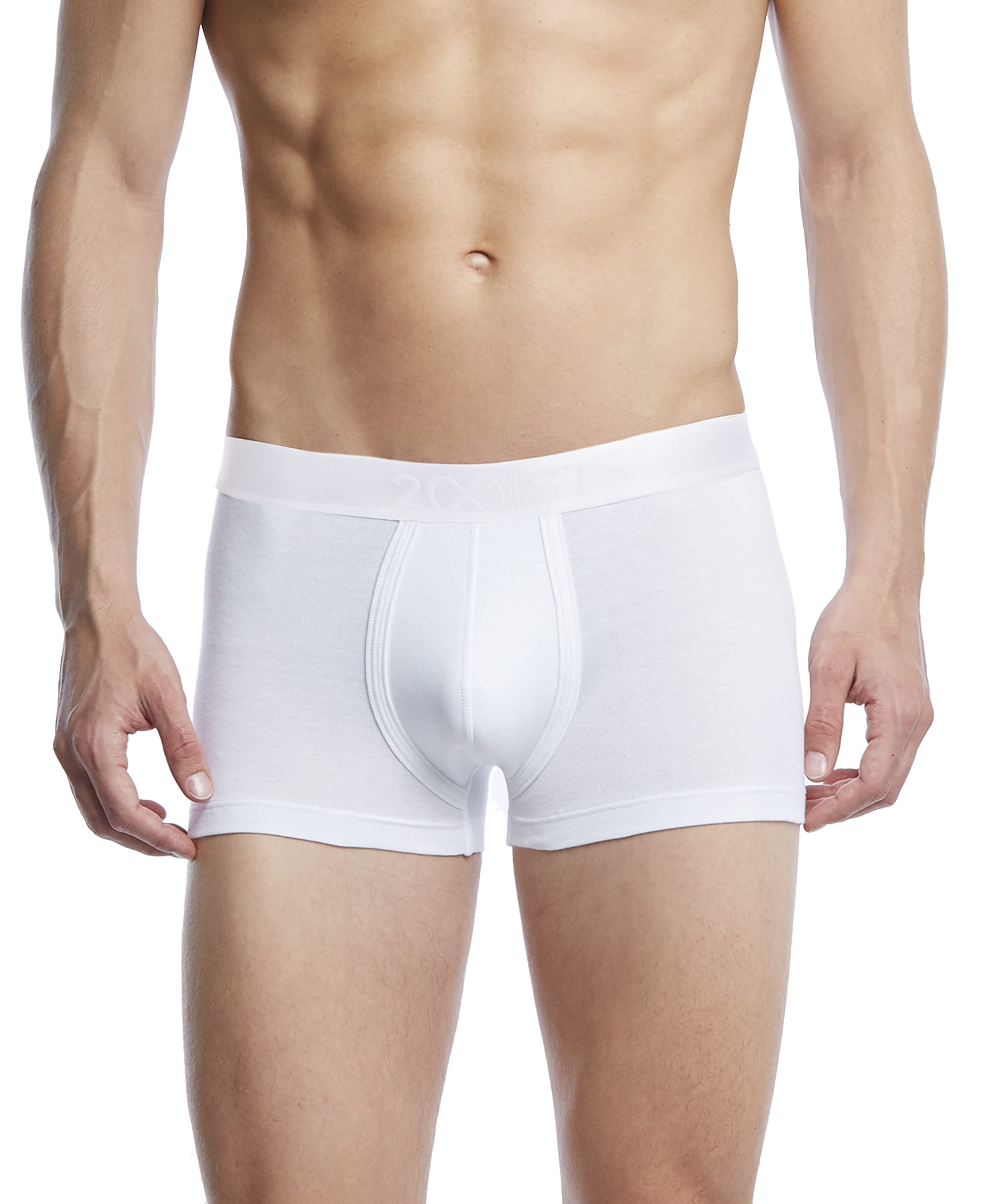 2(X)IST Pima Cotton Trunk Underwear, White, Large