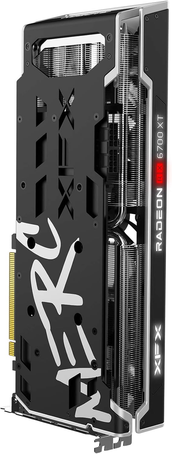 Backplate view of XFX Speedster MERC319 AMD Radeon RX 6700 XT Graphics Card