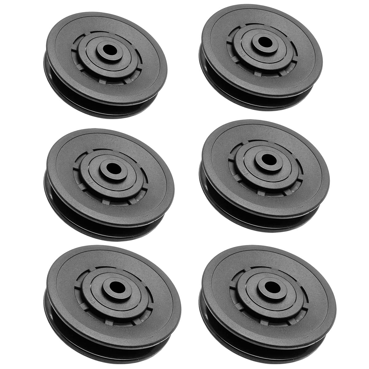 90mm Pulley Wheel Bearing Grooved Edge Wearproof Nylon Cable Machine Part Home Gym Smith Machine Attachment Abration Door Garage Weight Lifting Exercise Pulley Equipment